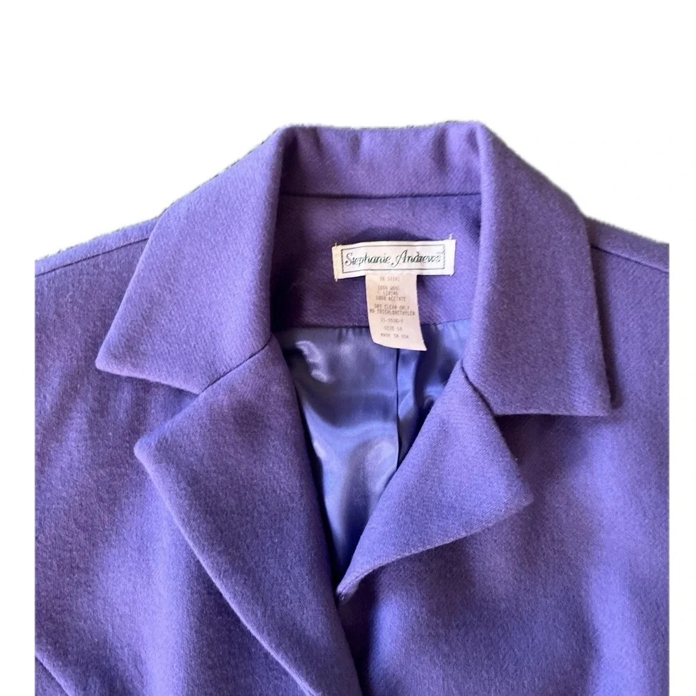Vintage Violet Purple 100% Wool Blazer Jacket Women Size 10 Vintage Cottagecore